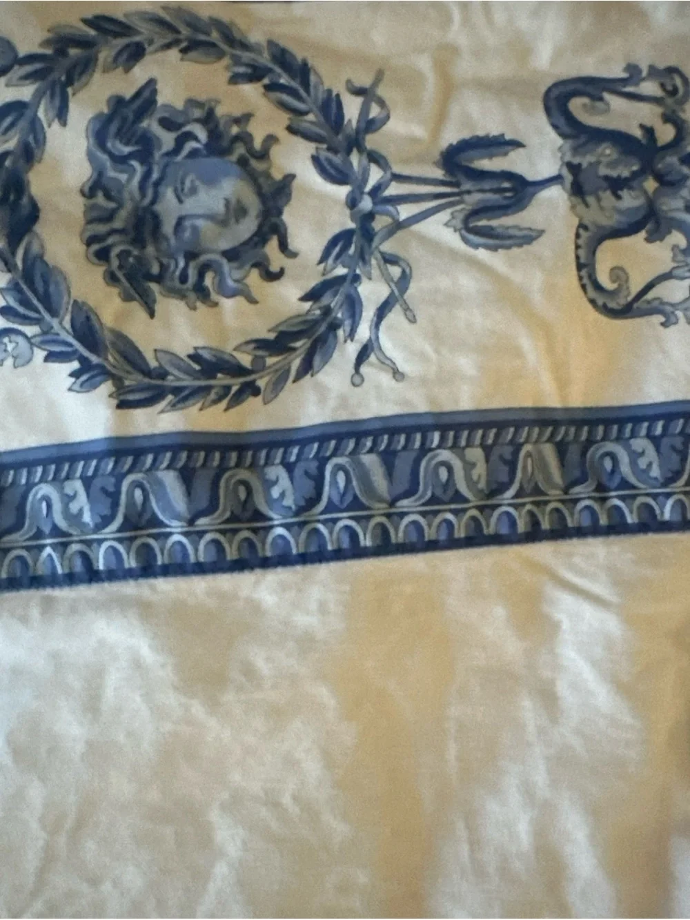 Vintage Gianni Versace Blue Medusa Baroque King Comforter Set